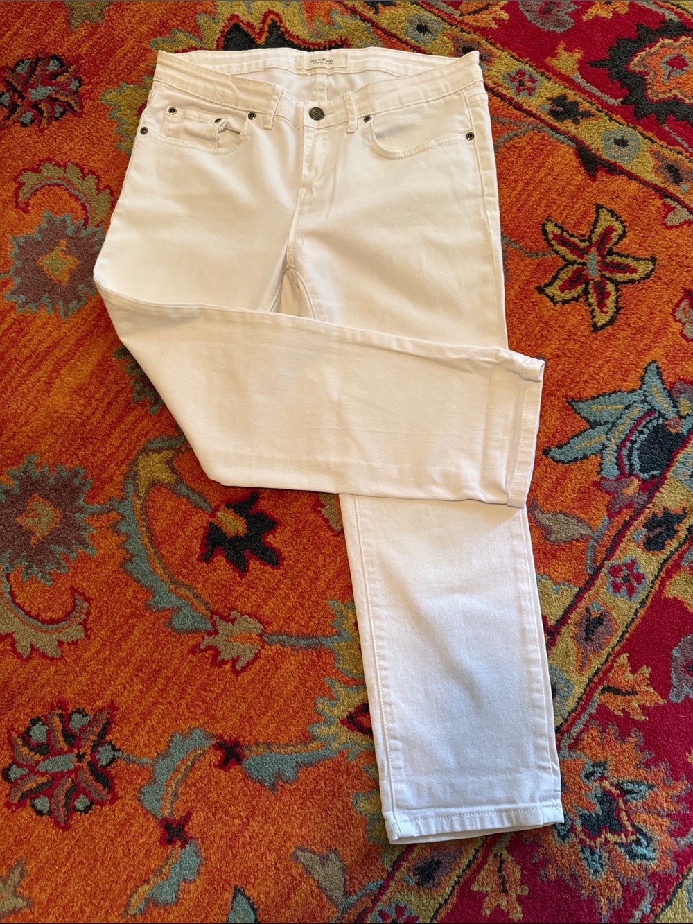 Andrea Jovine White  Jeans with Classic Five-Pocket Style